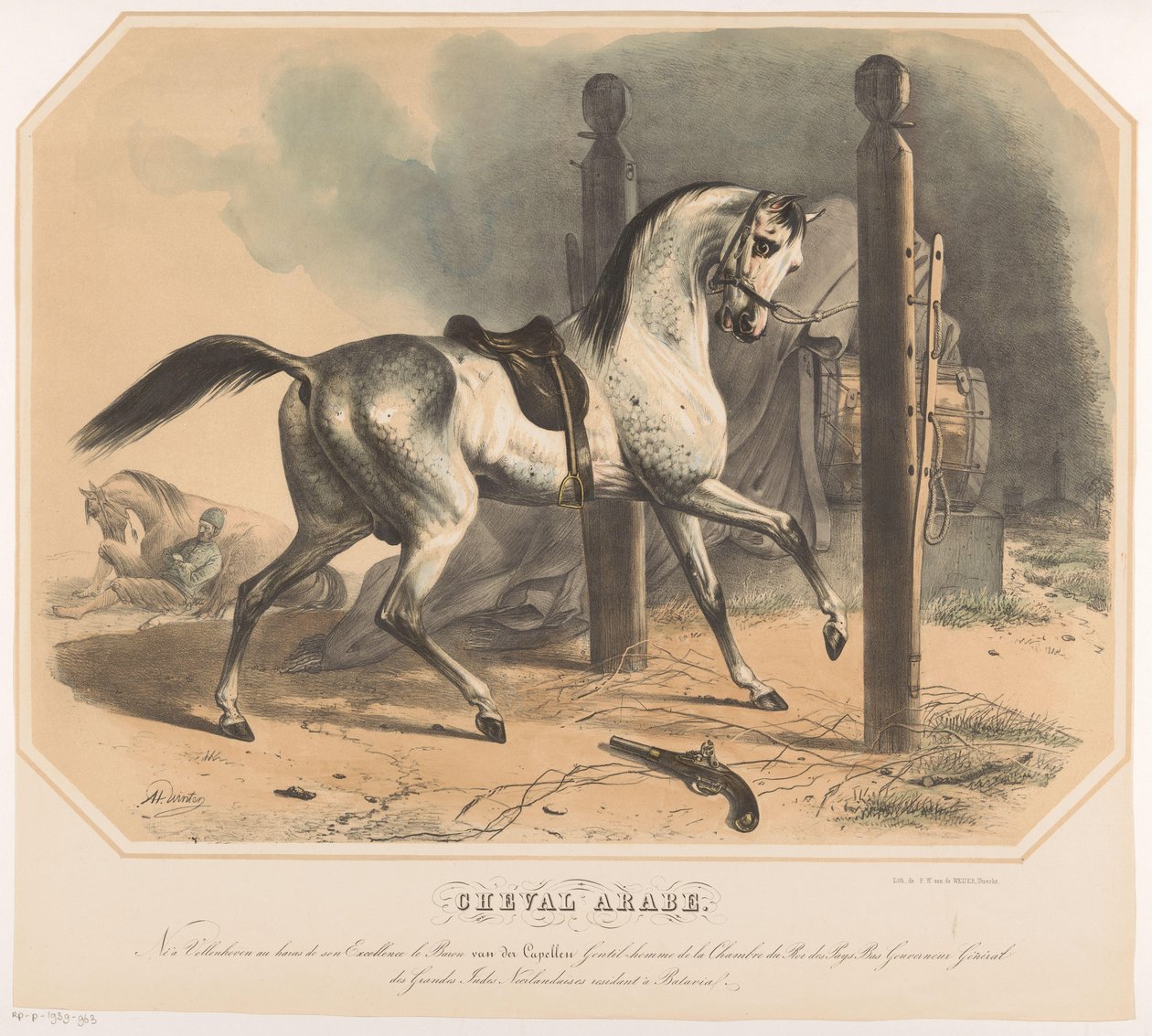 Arap atı, Godert van der Capellen Cheval Arabe (nesne üzerindeki başlık) by Abraham Hendrik Winter