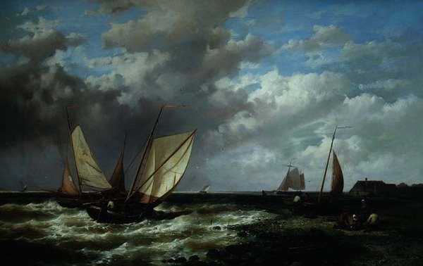Balıkçı tekneleri ile kıyı manzaraları by Abraham Hulk
