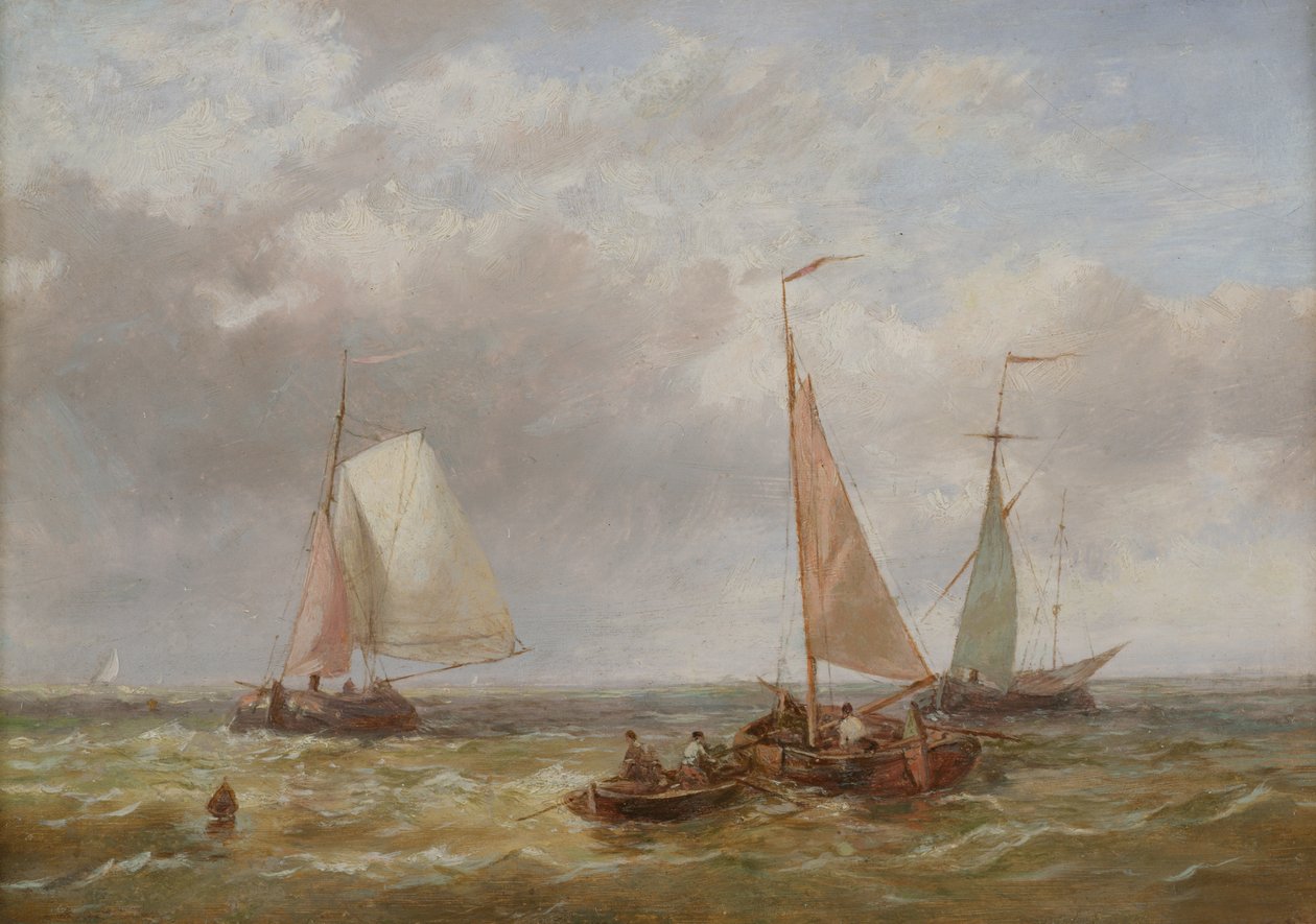 Denizde Balıkçı Tekneleri (panel) by Abraham Hulk