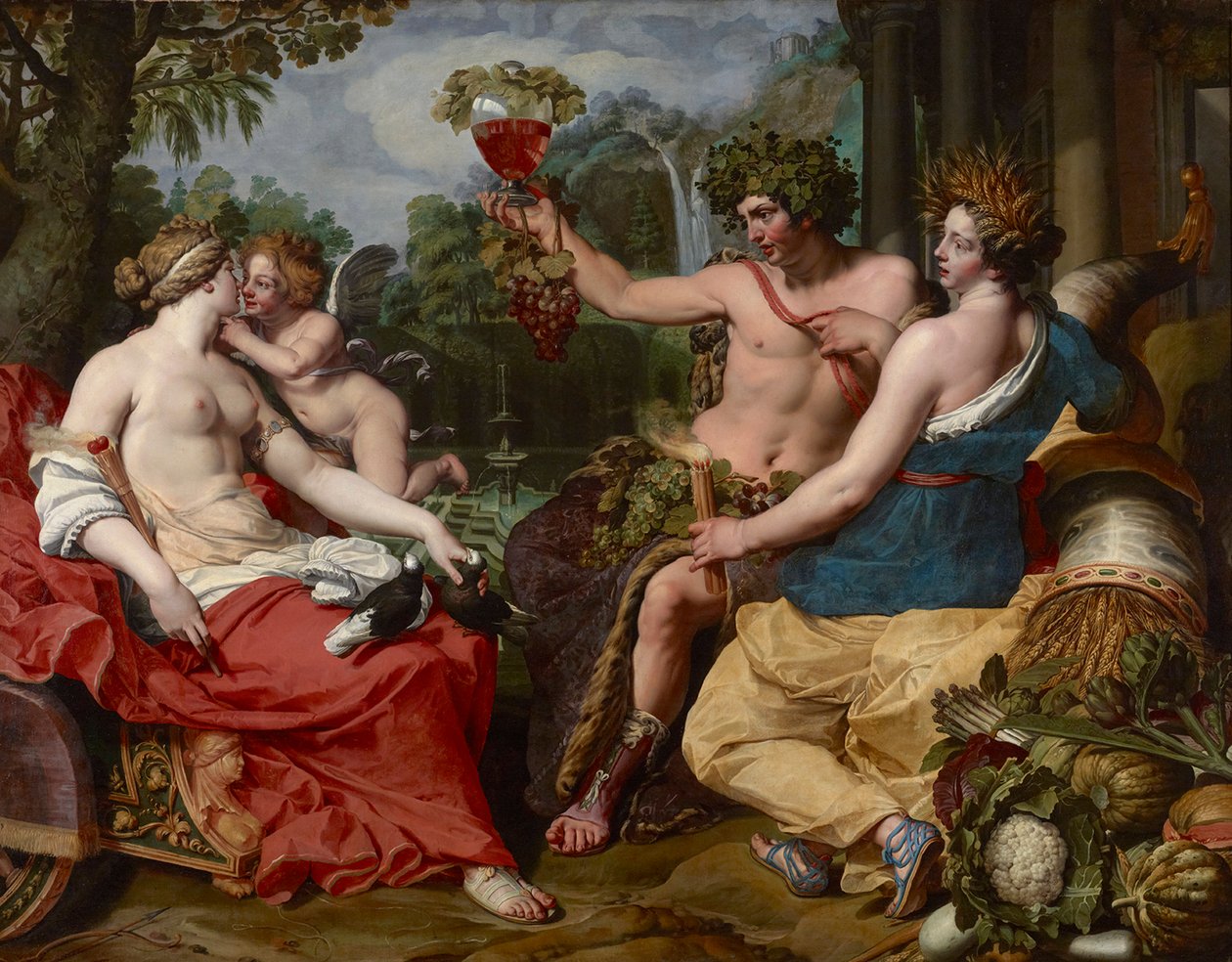 Ceres, Bacchus ve Venüs, Janssens, Abraham (yaklaşık 1573-1632). Tuval üzerine yağlıboya by Abraham Janssens