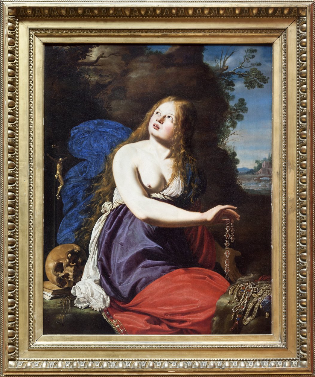 Pişman Mary Magdalene, Abraham Janssens (van Nuyssen) tarafından Ahşap Üzerine Yağlı Boya (1567-1631). Fotoğraf, KIM Youngtae, Lille Güzel Sanatlar Sarayı, Lille, Fransa. by Abraham Janssens