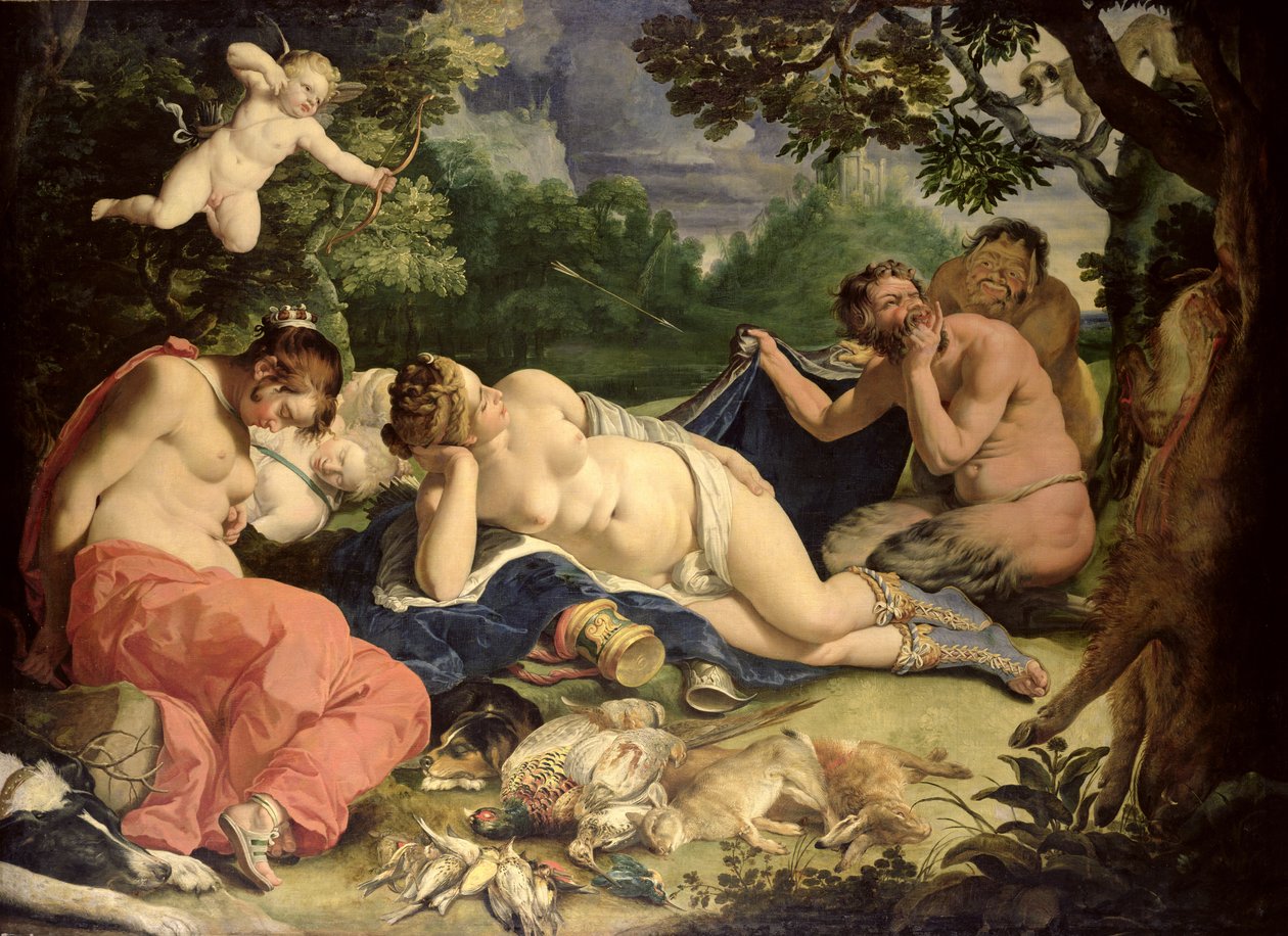 Uyuyan Diana ve Periler, Satyrs Tarafından Ziyaret Edildi, 1620 by Abraham Janssens van Nuyssen