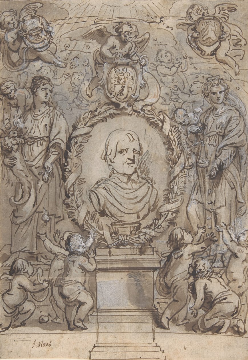 Başlık Sayfası için Tasarım, 17. yüzyıl. by Abraham Jansz van Diepenbeeck