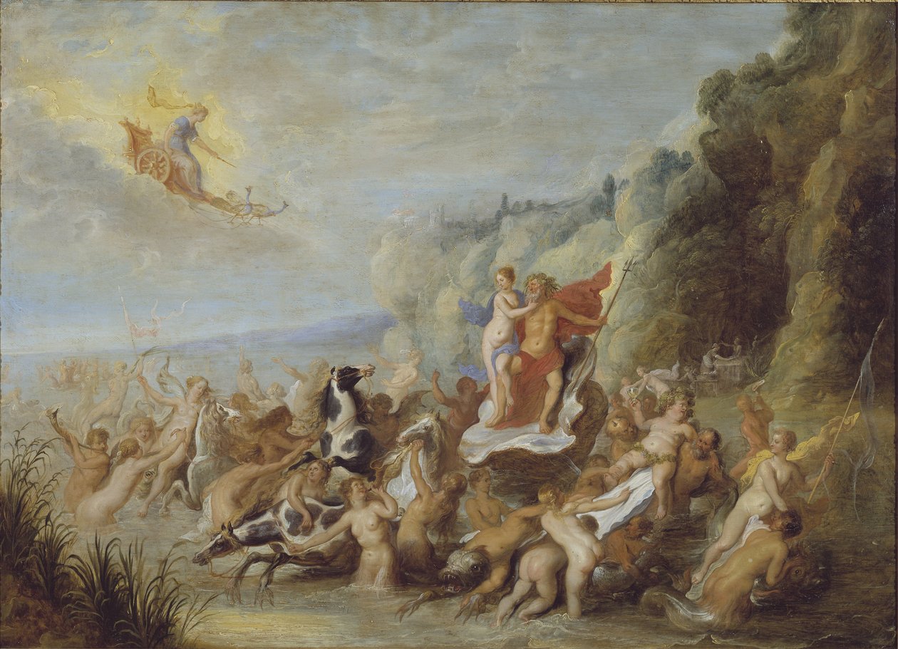 Neptün ve Amphitrite, Diepenbeeck, Abraham, van (1596-1675). Ahşap üzerine yağ. Boyut : 69x96 cm. Ulusal Müze Stockholm by Abraham Jansz. van Diepenbeeck