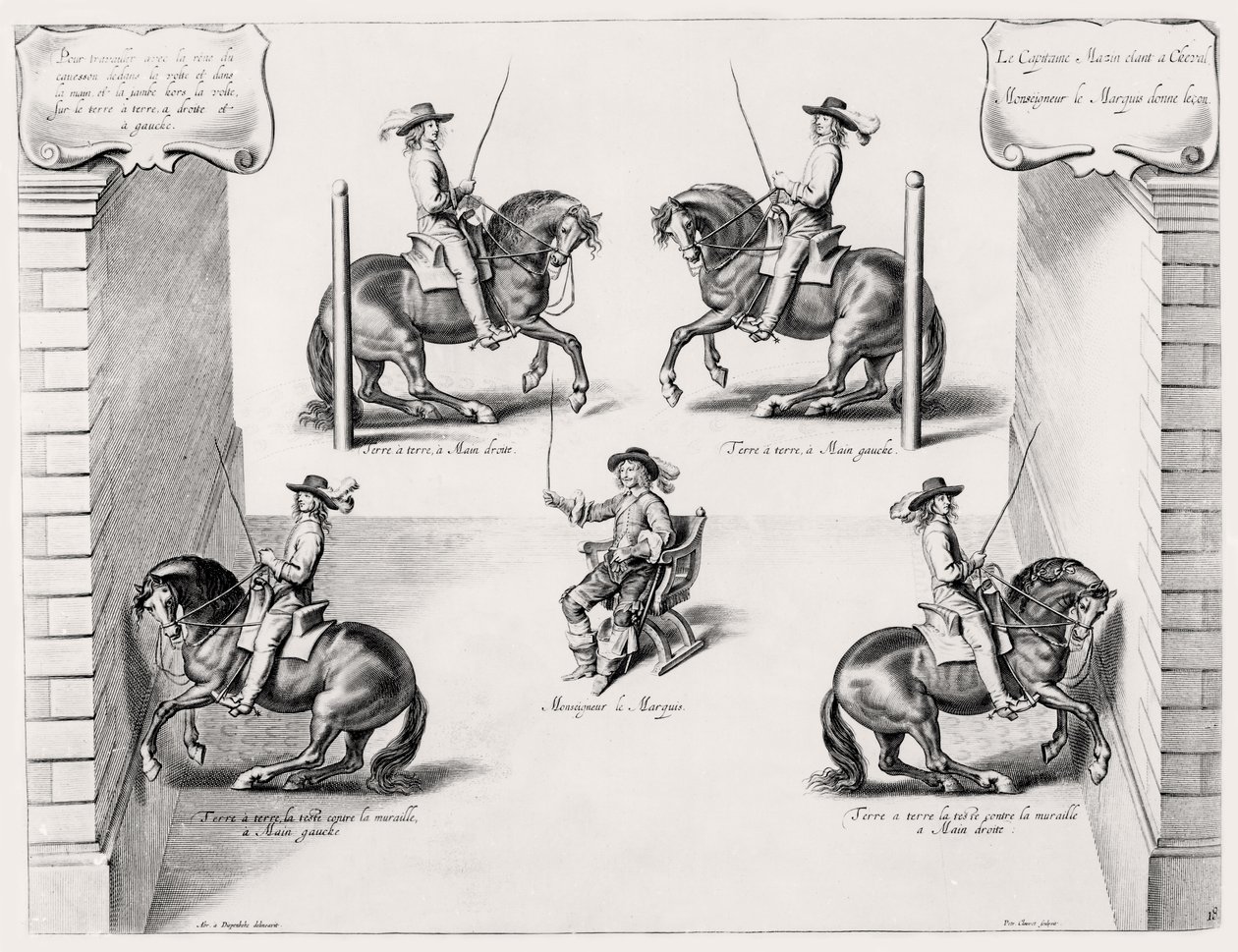Peeter Clouwet (1629-70), 1658 tarafından oyulmuş bir Binicilik El Kitabından İllüstrasyon by Abraham Jansz. van after Diepenbeeck