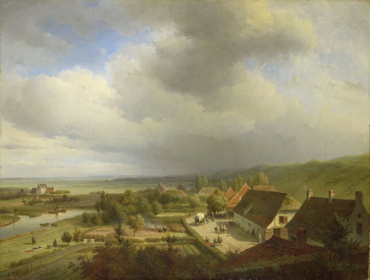 Wageningen yakınındaki tepelik manzara by Abraham Johannes Couwenberg