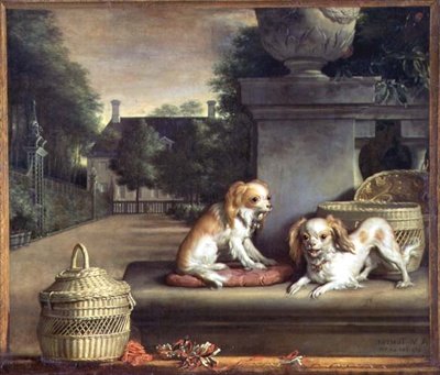 Bir Parkta İki Köpek by Abraham Lambertsz van den Tempel