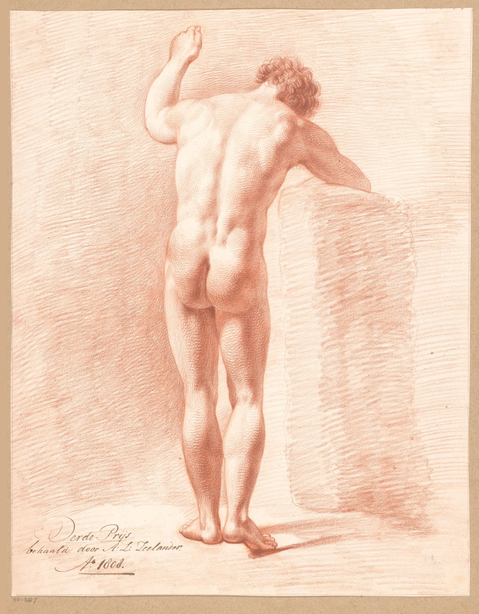Ayakta duran erkek çıplak, arkadan görünüş (3. ödül 1808) by Abraham Lion Zeelander