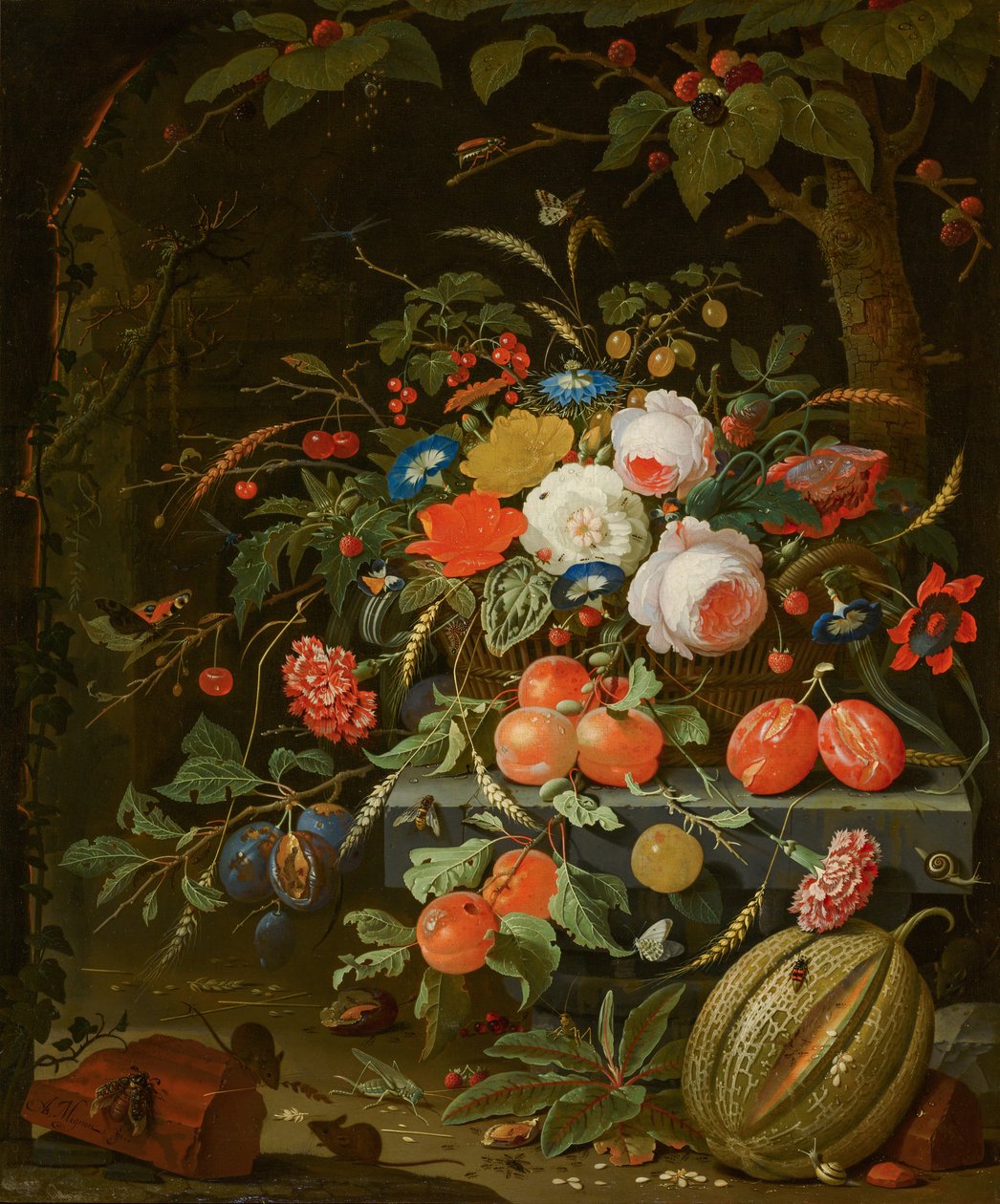 Çiçekler ve Meyve by Abraham Mignon