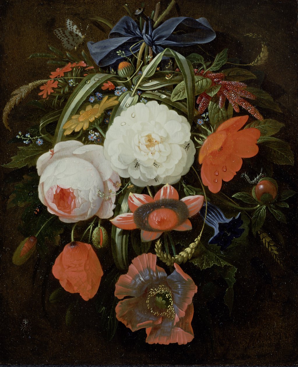 Asılı Çiçeklerin Natürmort by Abraham Mignon