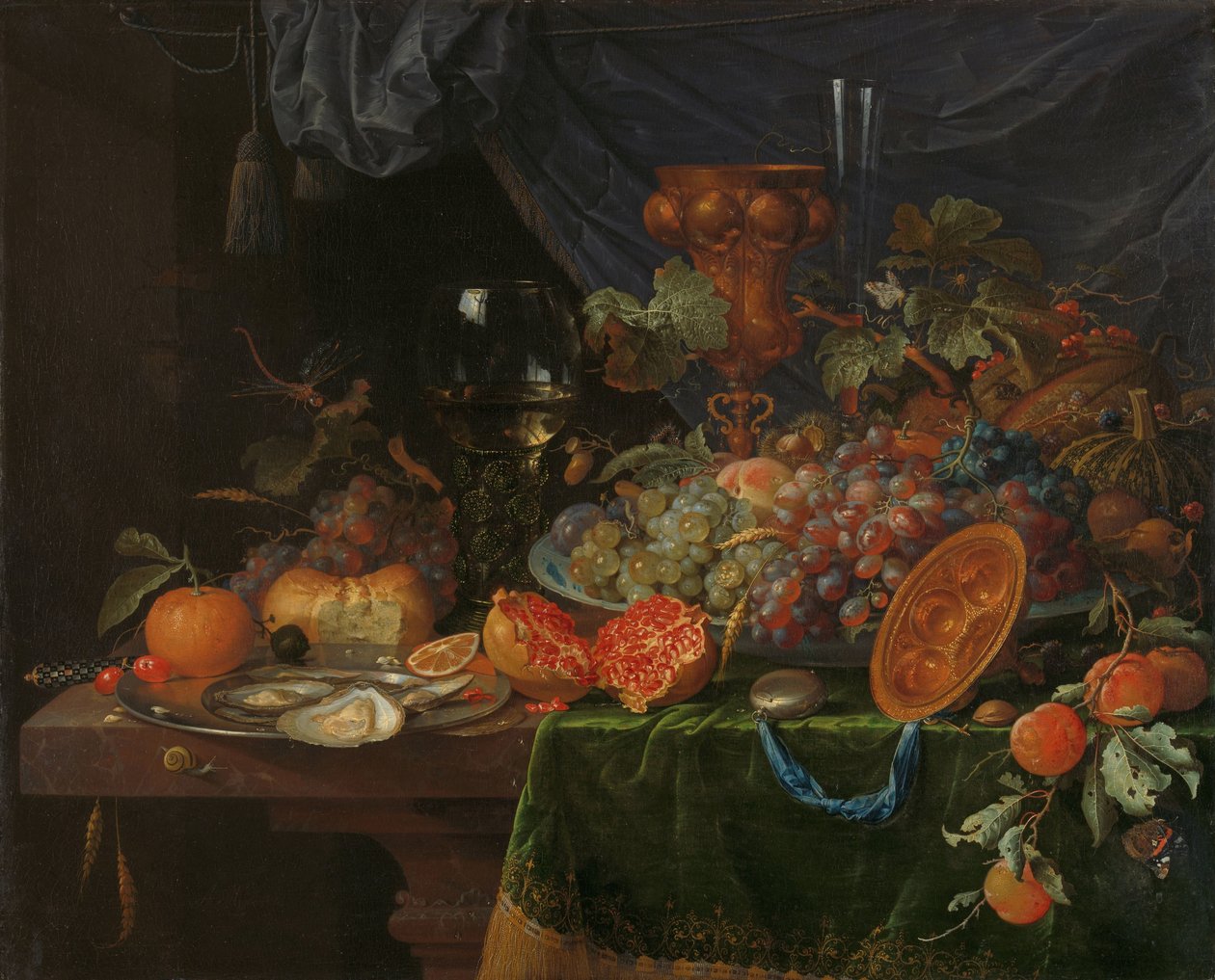 Meyve ve İstiridye ile Natürmort by Abraham Mignon