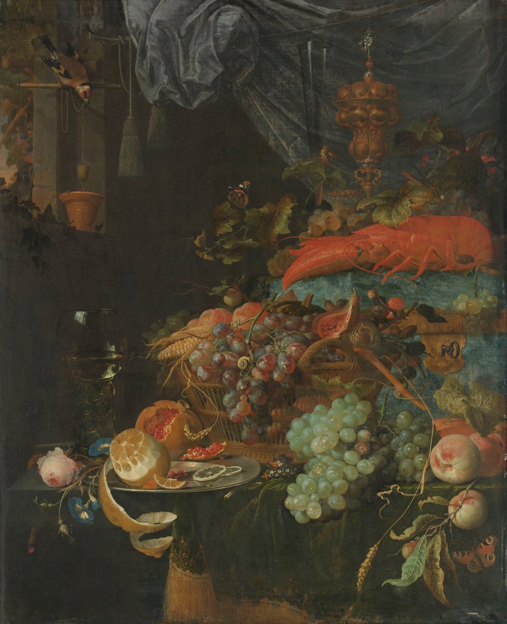Meyve ve Saka Kuşu ile Natürmort by Abraham Mignon