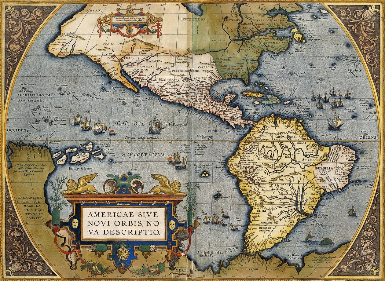 Amerika Haritası, 1612 by Abraham Ortelius