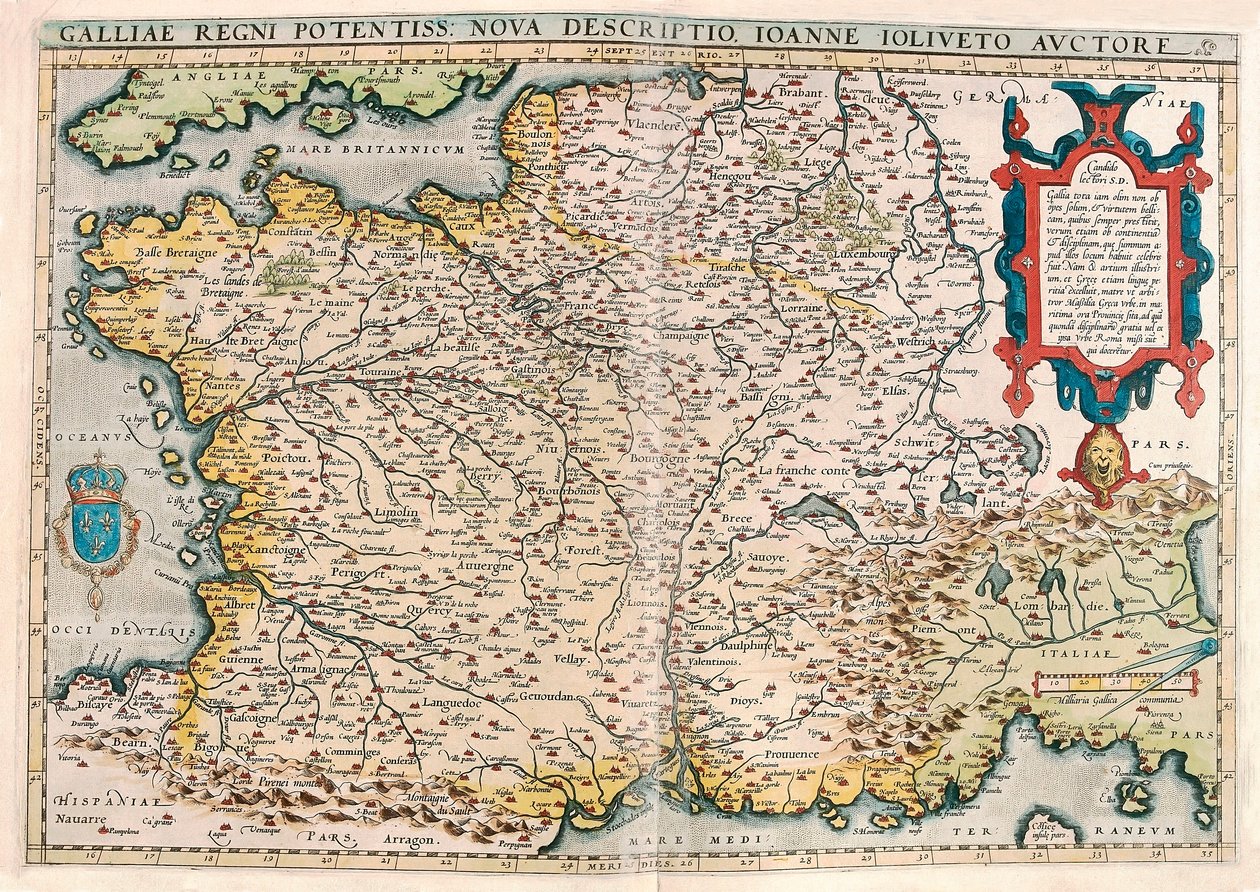 güçlü bir Galya krallığı. yeni bir açıklama. Abraham Ortelius (Oertel, Ortell veya Ortel) tarafından "Theatrum Orbis Terrarum" dan Galya (Fransa) bölgesinin coğrafya haritası by Abraham Ortelius