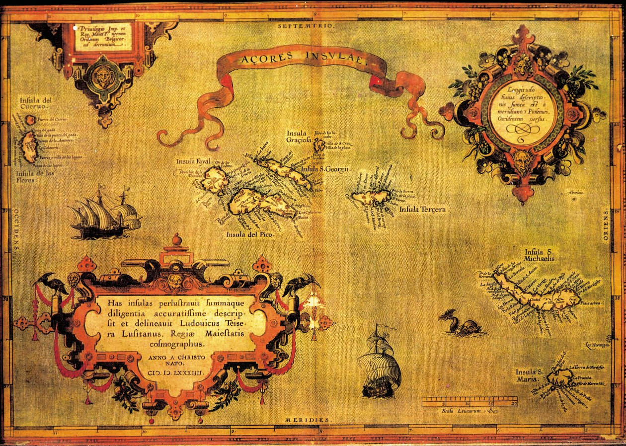 Azor Haritası Abraham Ortelius by Abraham Ortelius
