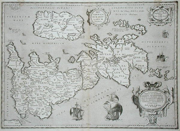 İngiltere ve İrlanda Haritası by Abraham Ortelius