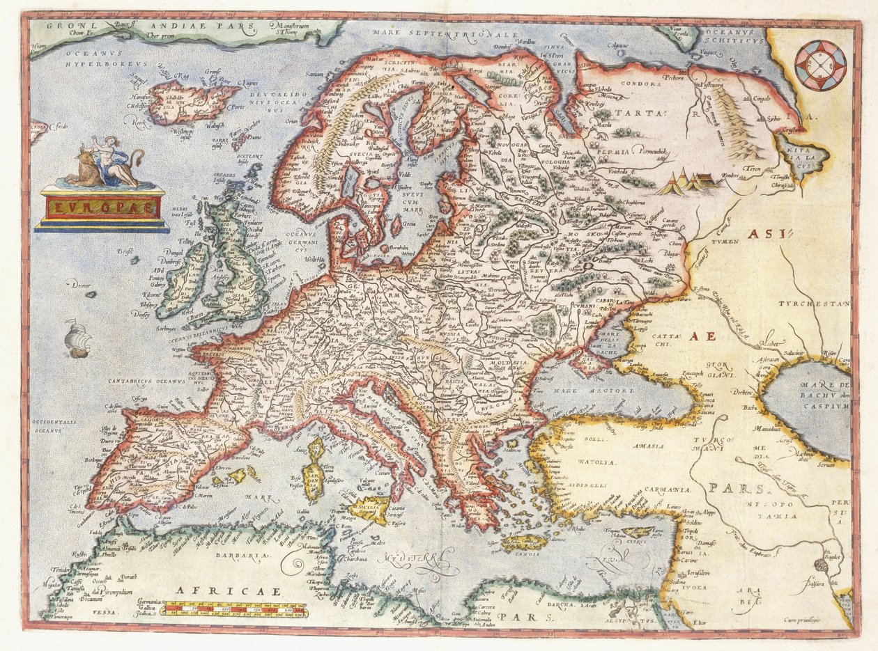 Avrupa Haritası, 1587 by Abraham Ortelius