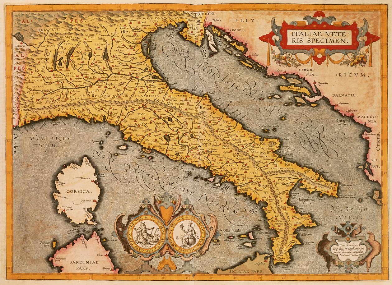 Abraham Ortelius tarafından İtalya Haritası by Abraham Ortelius