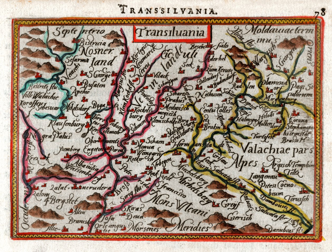 1590 Transilvanya Haritası by Abraham Ortelius