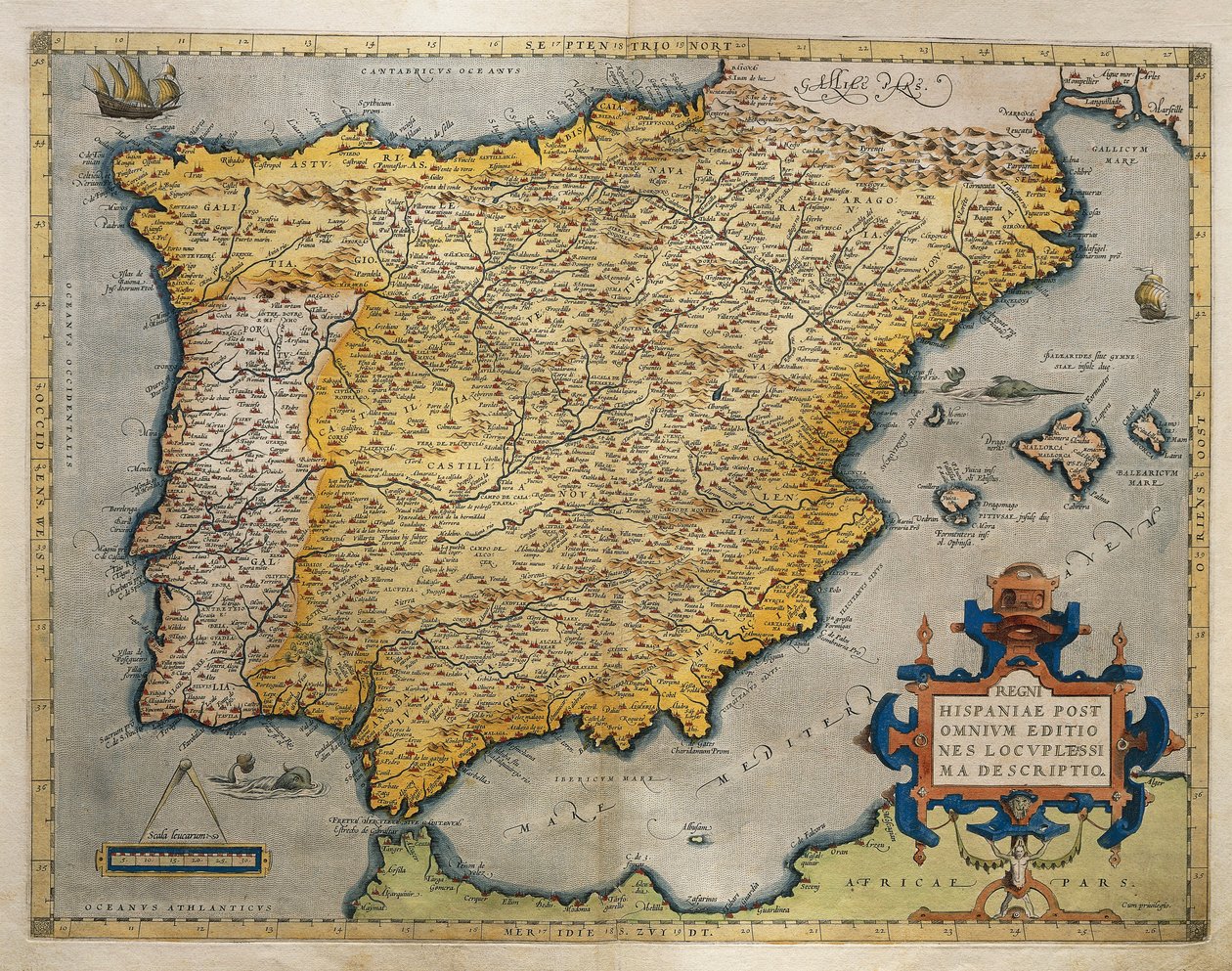 Abraham Ortelius tarafından İber yarımadasının haritası by Abraham Ortelius