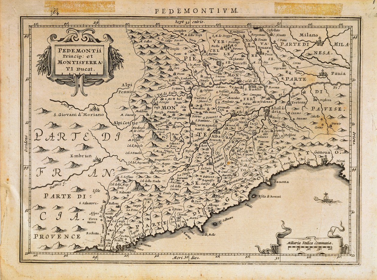 Piedmont Prensliği, Monferrato Dükalığı, Batı Ligurya ve Doğu Ligurya Bölgesi