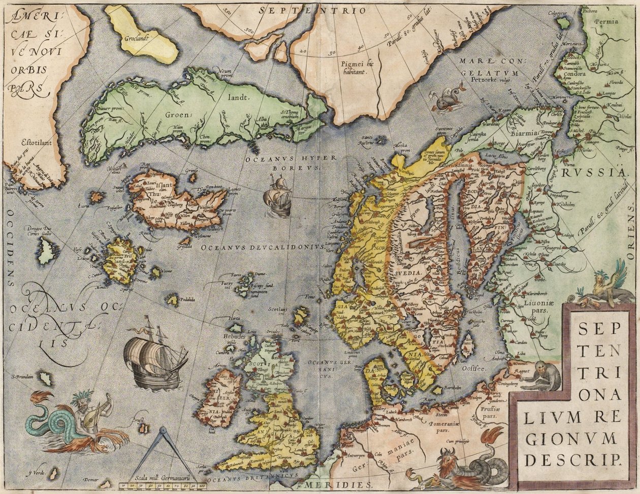 Baltık Denizi Gönderen: Dünya Tiyatrosu, c. 1608-1610 by Abraham Ortelius