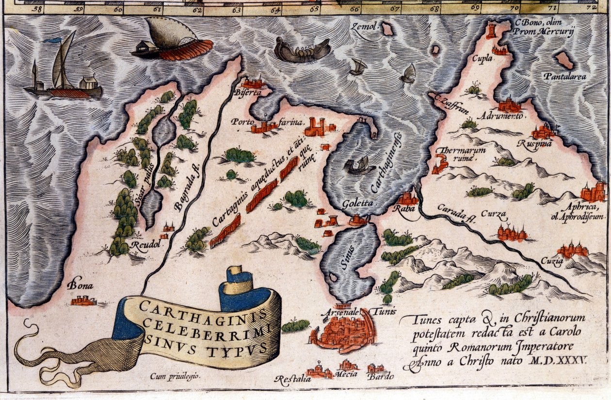Tunus - Abraham Ortelius Atlası, Anvers by Abraham Ortelius