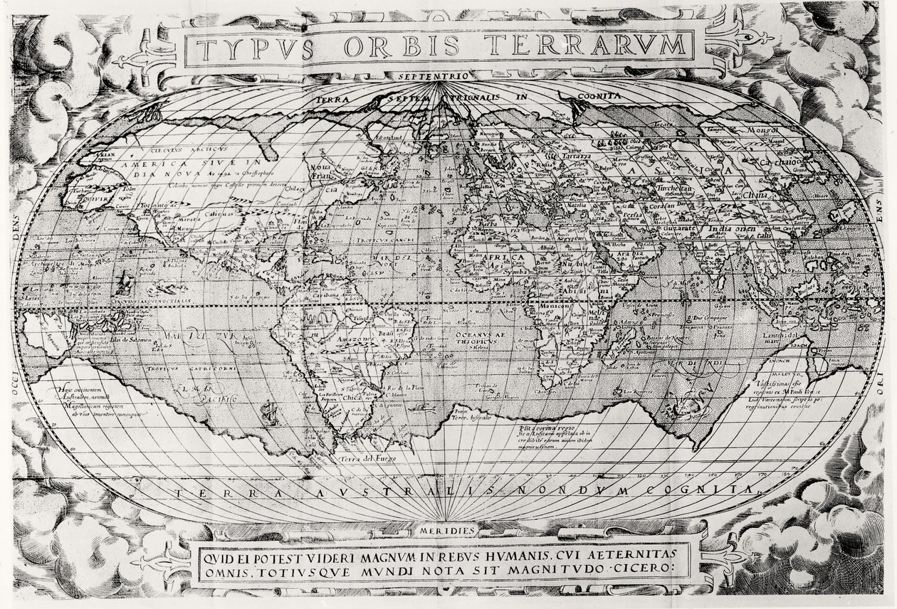 Dünya Haritası, dünya haritası, 1577 by Abraham Ortelius