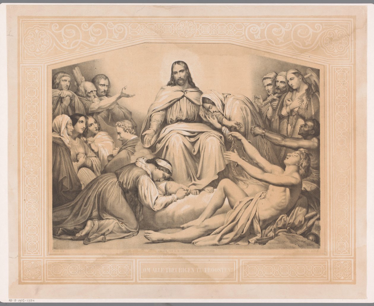 İsa teselli Yas tutan herkesi rahatlatmak için (nesnedeki başlık) by Abraham Pieter Felix