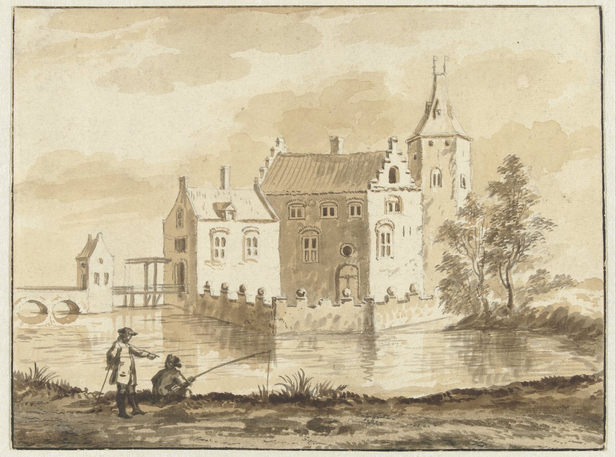 Walcheren'deki Grijpskerk köyü yakınlarındaki Munniekenhof evi by Abraham Rademaker