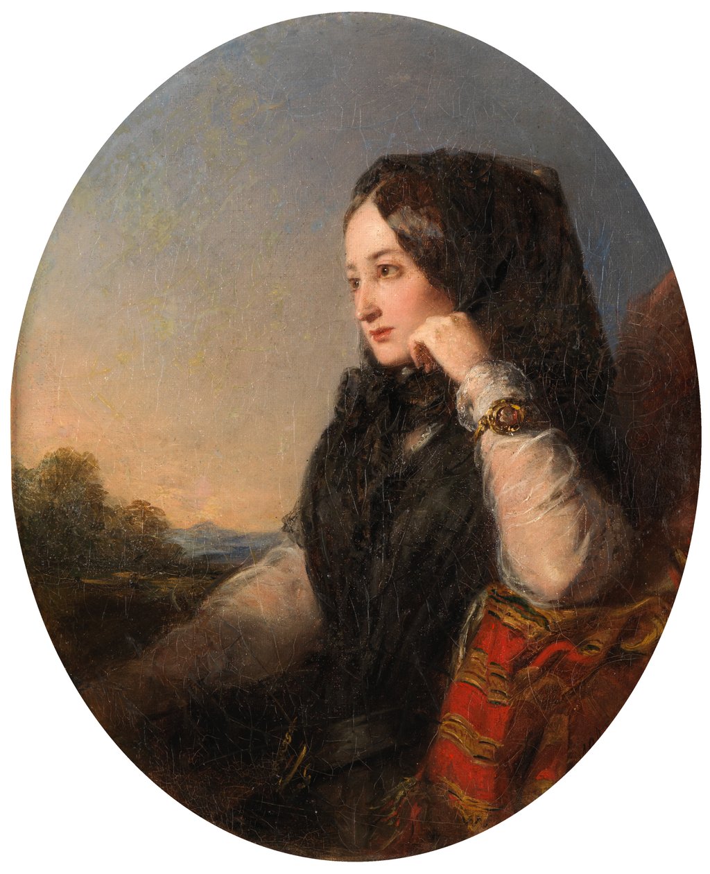 La Tristesse (tuval üzerine yağlıboya) by Abraham Solomon