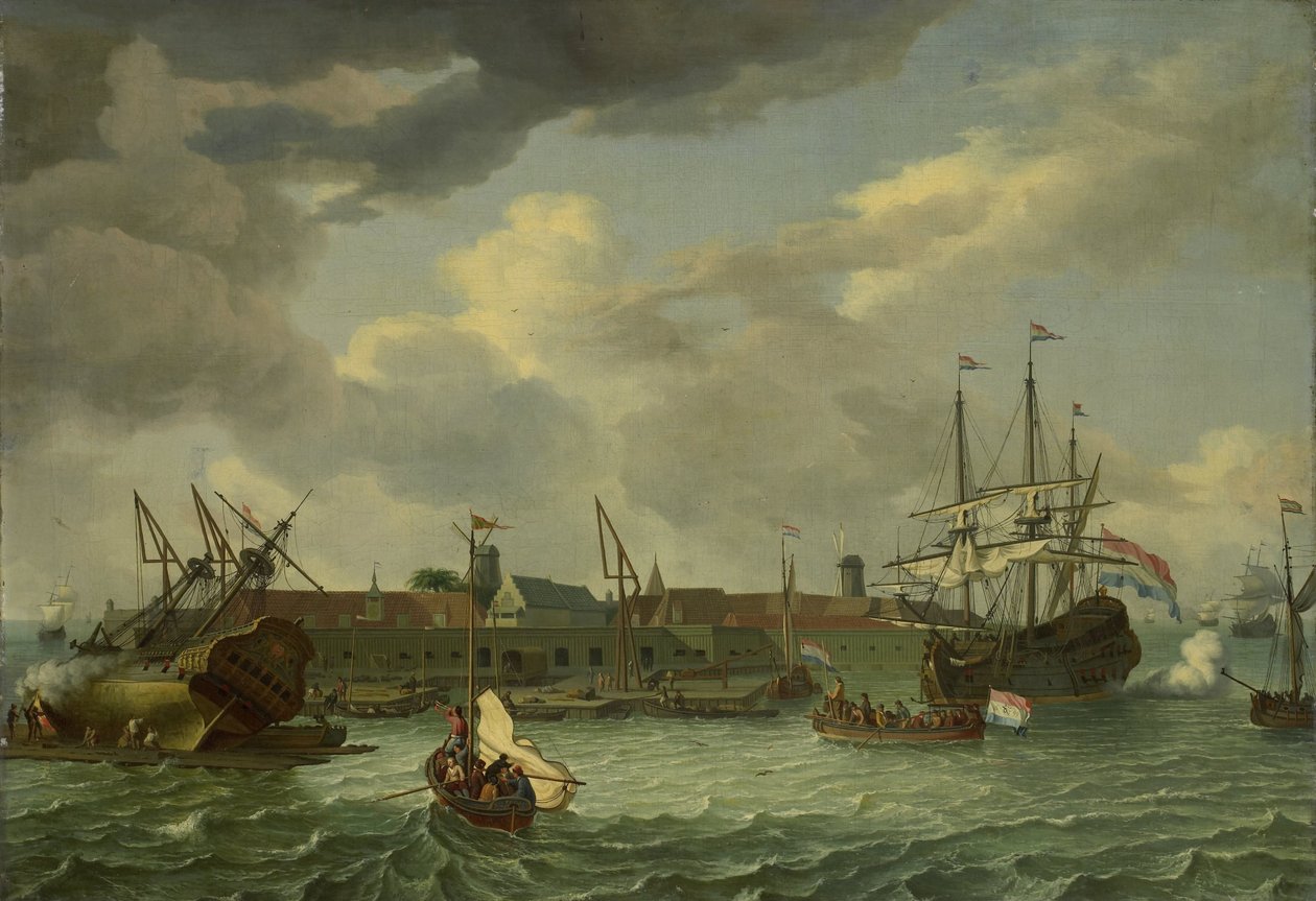 Batavia yakınlarındaki Onrust Adası (Jakarta) by Abraham Storck (manner of)