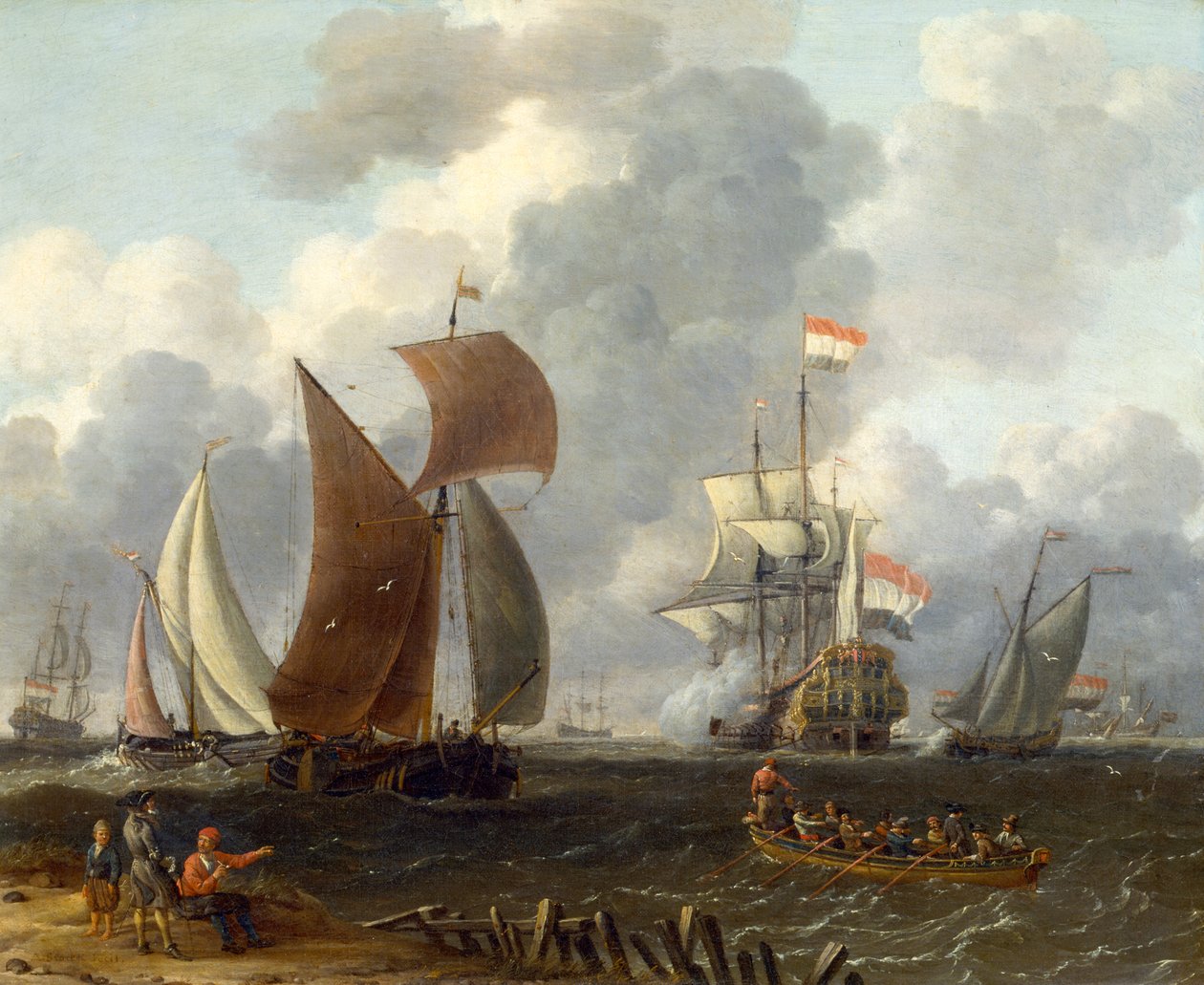 Açık Denizde Bir Savaş, 17. yüzyıl by Abraham Storck