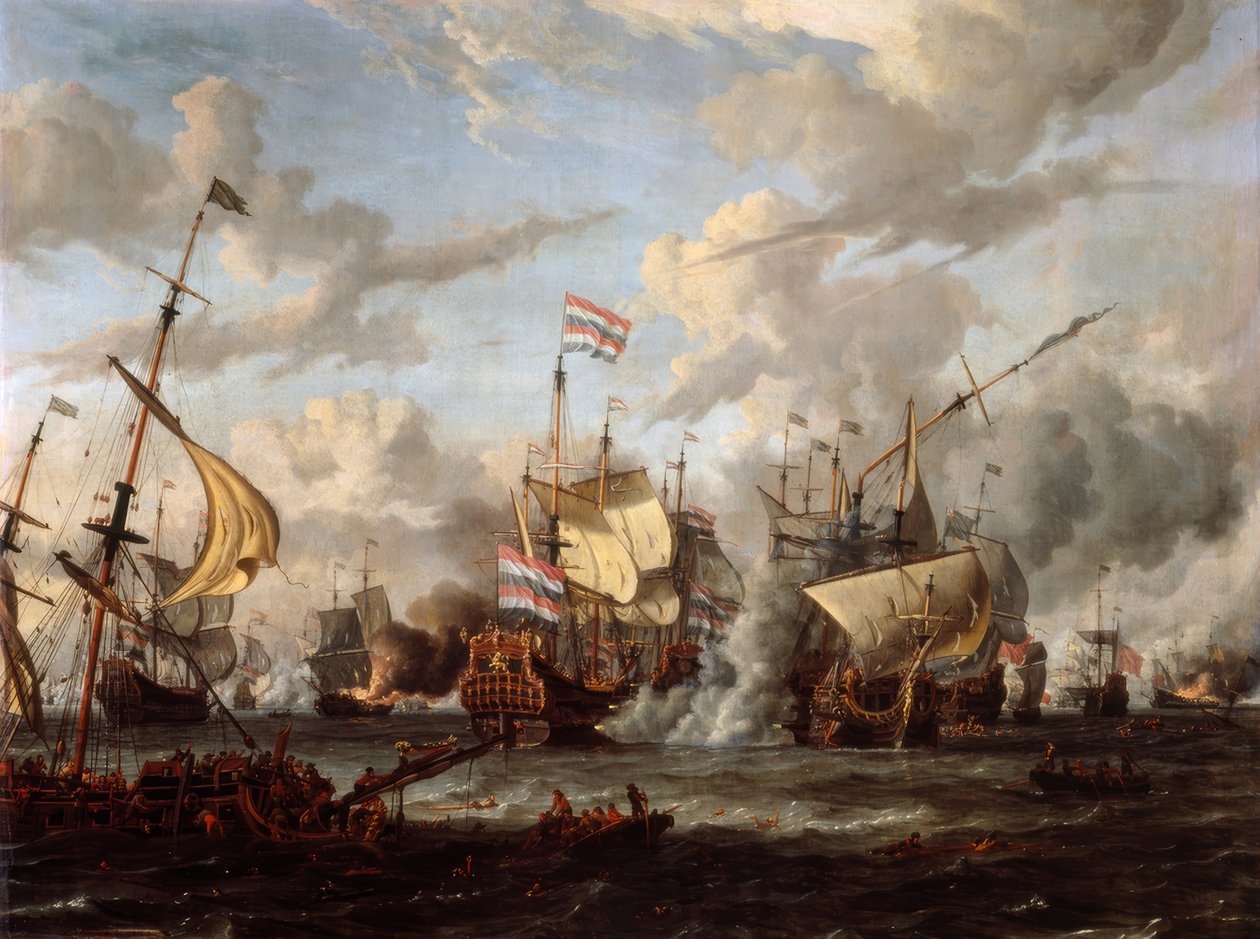 Texel yakınlarındaki deniz savaşı by Abraham Storck