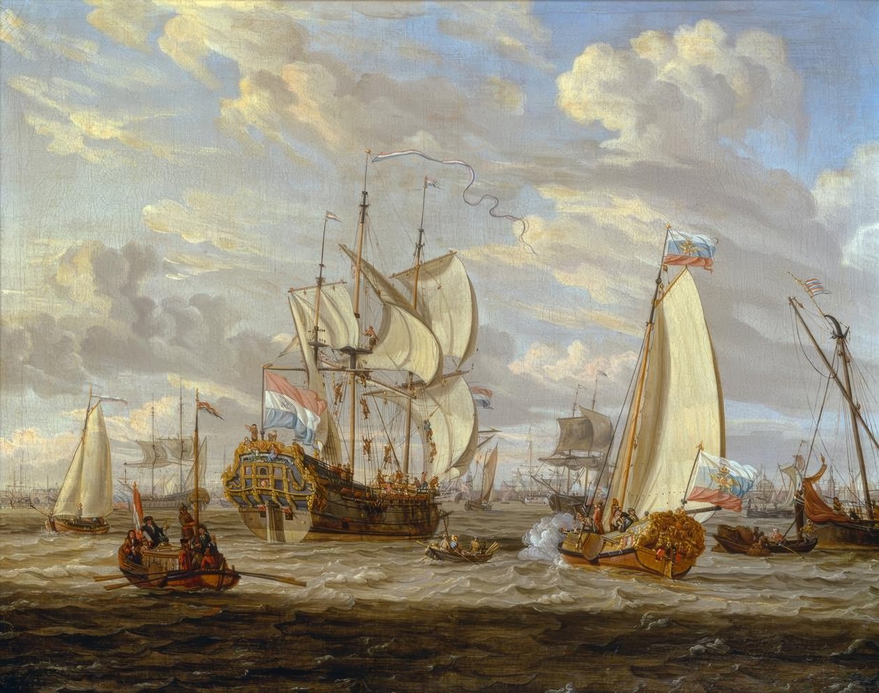 Büyük Peter, Peter ve Paul gemisini ziyaret ediyor by Abraham Storck