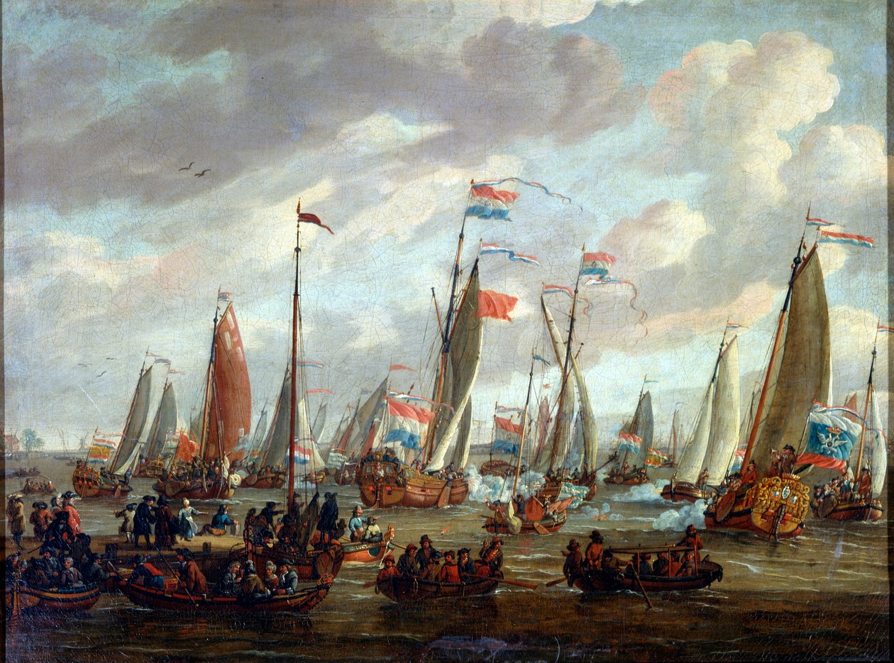 Çar Peter I, Ocak 1698'de İngiltere'yi ziyaret ediyor, 18. yüzyılın başlarında by Abraham Storck