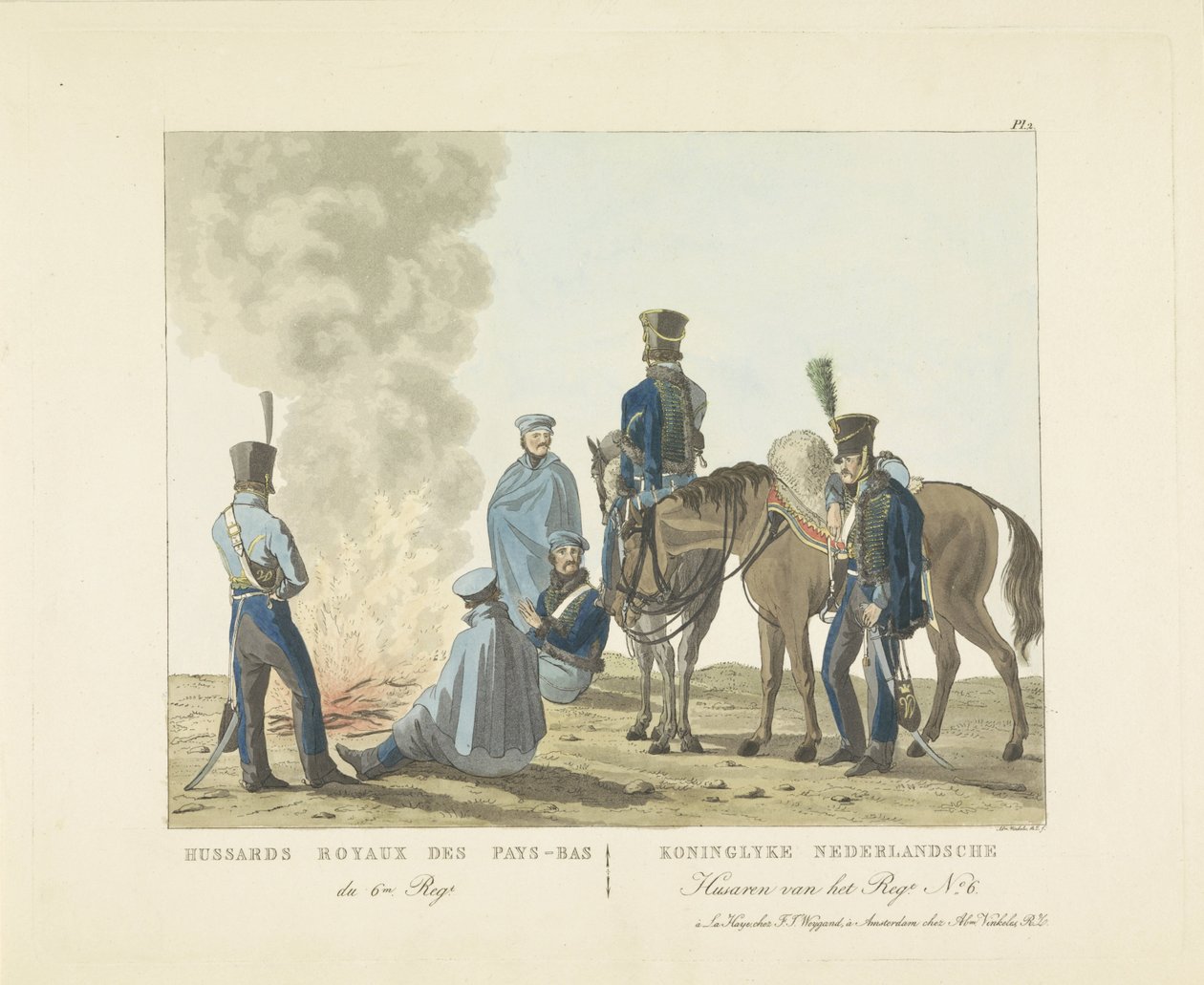 6. Alay Süvarileri, 1820-1825 Hussards Royaux des Pays-Bas du 6m. Sağ. / Regt
