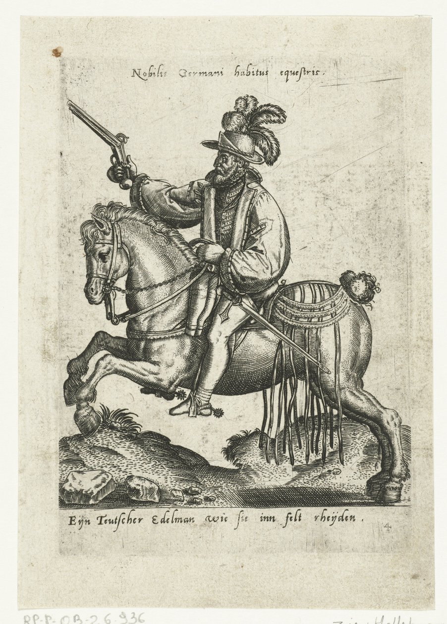 Silahlı Alman süvari by Abraham de Bruyn (attributed to)