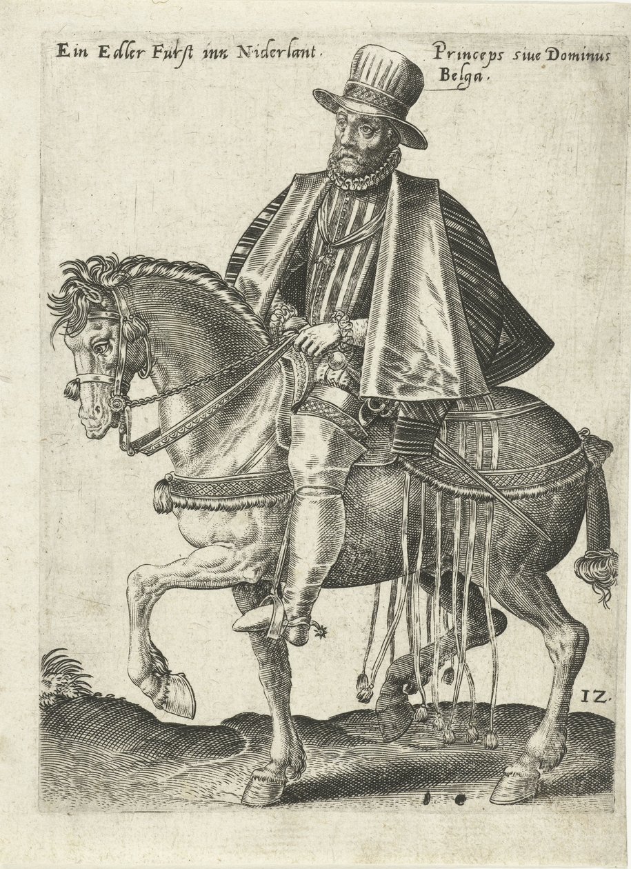 Hollandalı prens at sırtında by Abraham de Bruyn (attributed to)