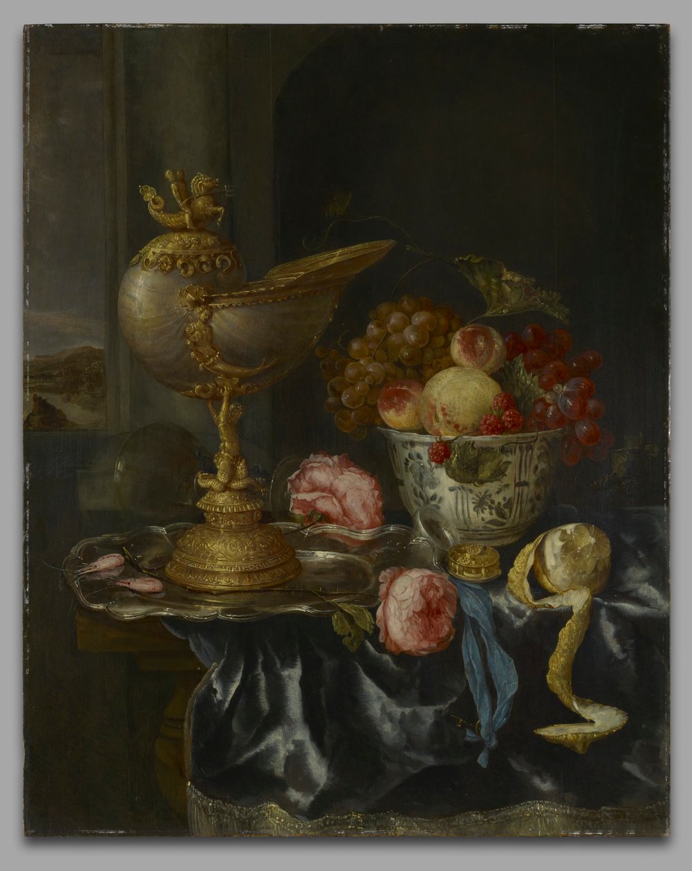 Nautilus Cup ile Ziyafet Natürmort by Abraham van Beyeren