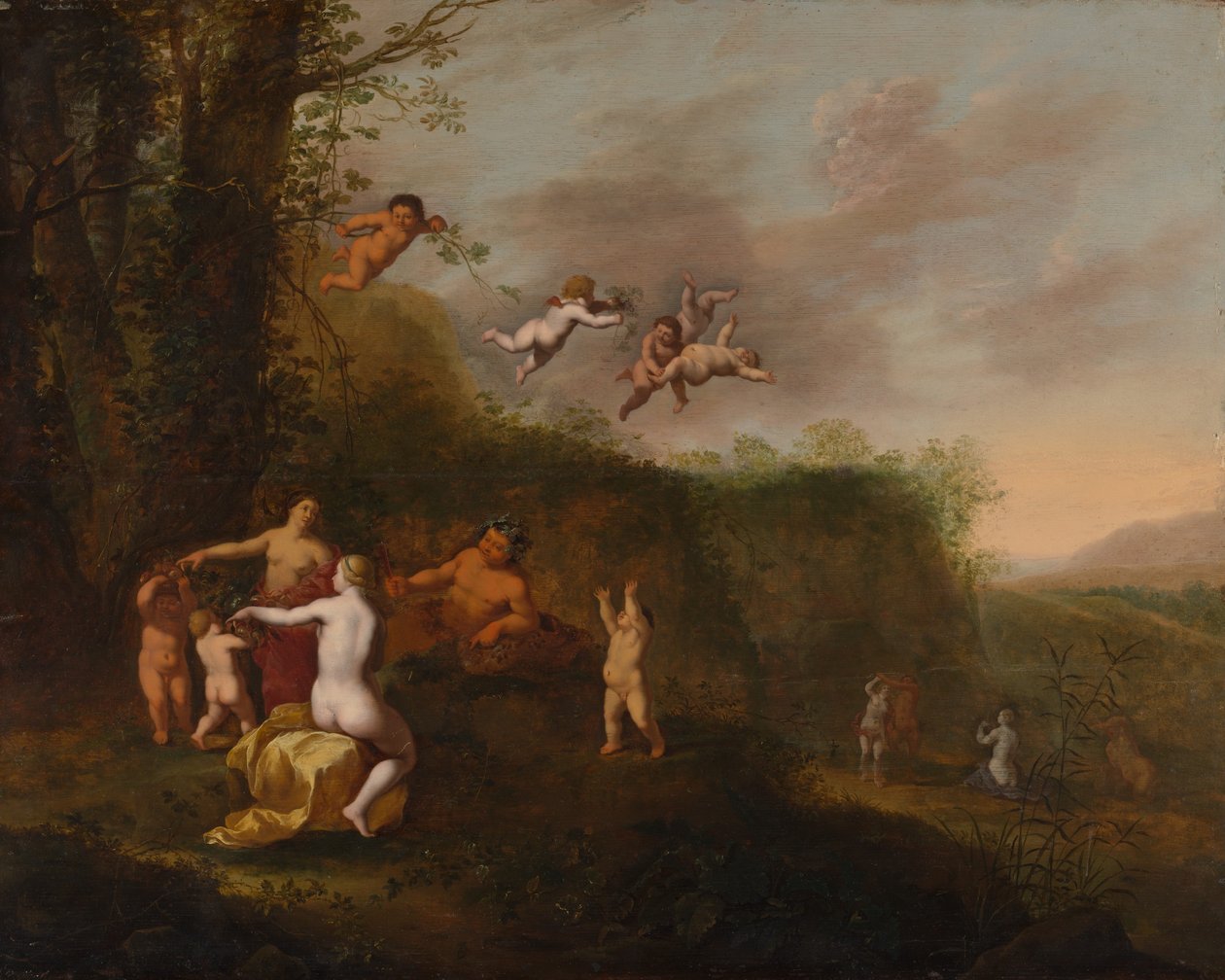 Bir Manzaradaki Bacchus ve Periler, muhtemelen 1640