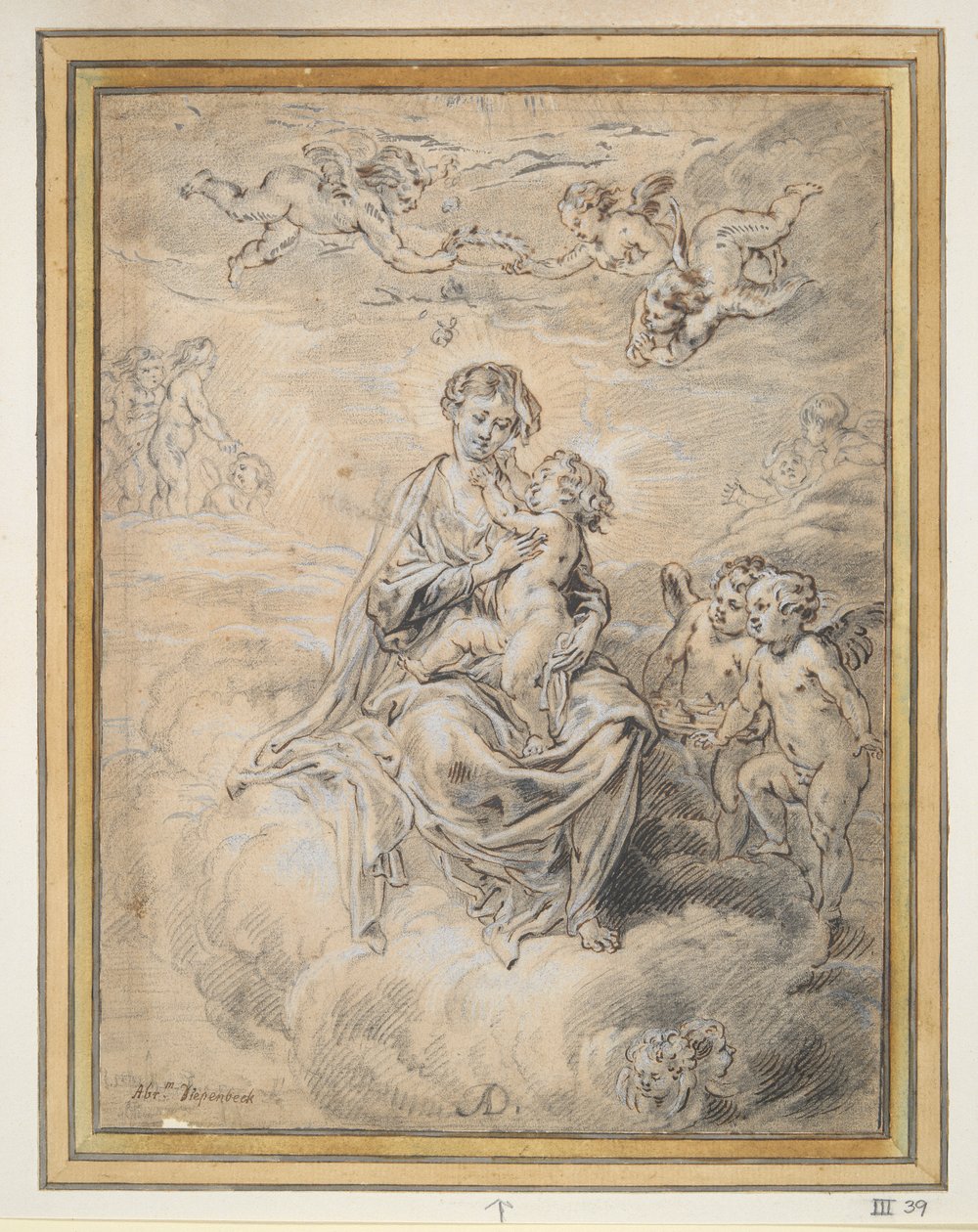 Putti ile Cennetteki Bakire ve Çocuk by Abraham van Diepenbeeck