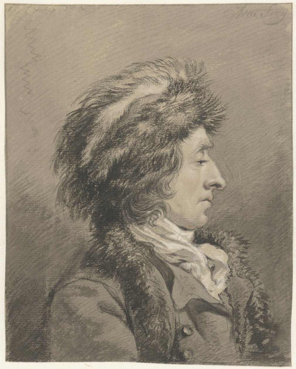 Kürk şapkalı adam, sağdaki profil by Abraham van Strij (I)