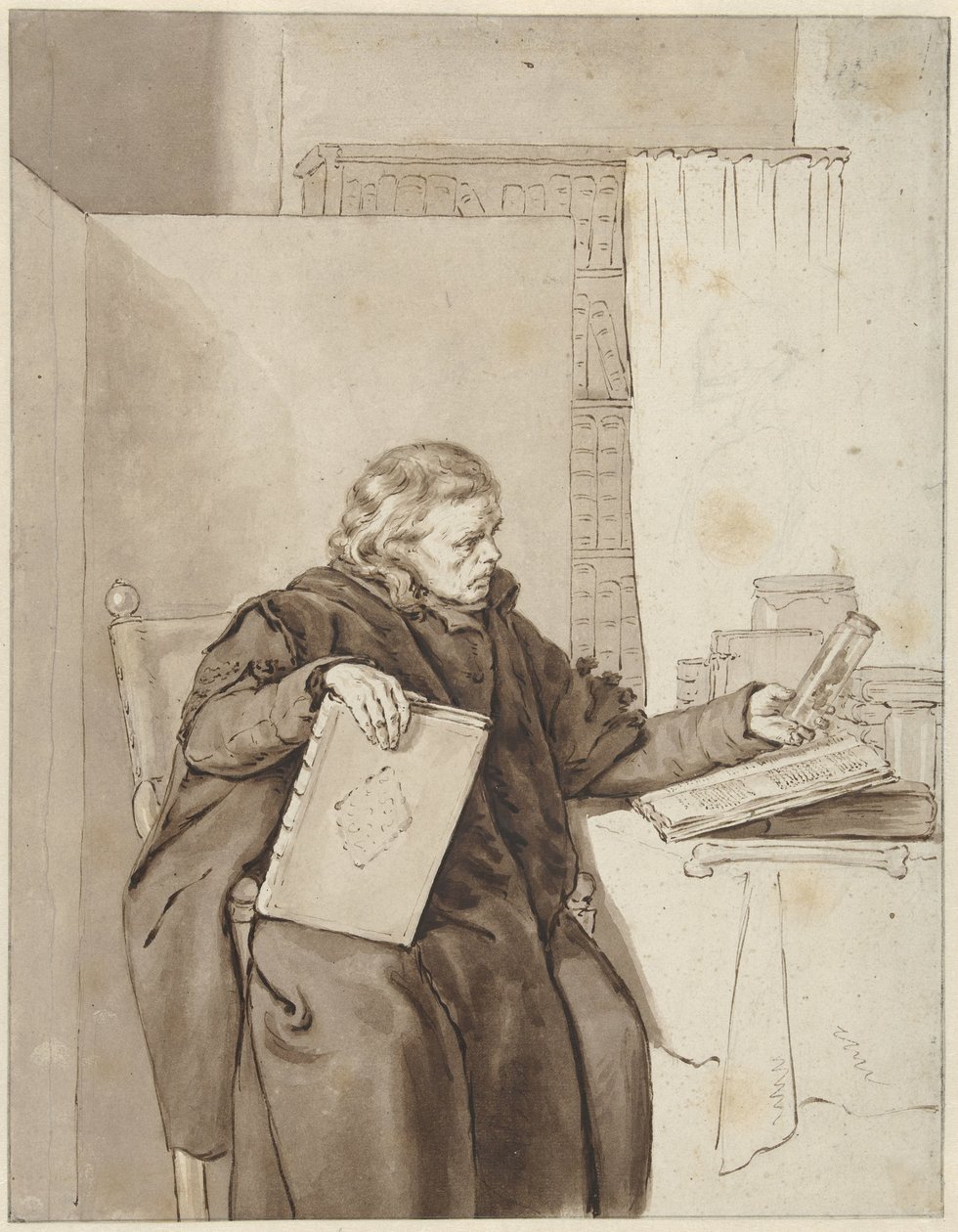 Bir çalışmada yaşlı bir adamın portresi by Abraham van Strij (I)
