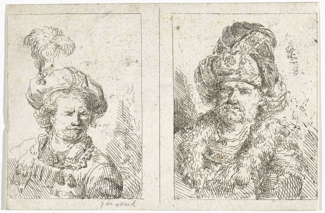 iki erkek büst by Abraham van Strij (I)