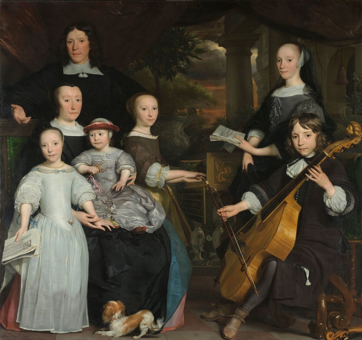 Ailesi ile David Leeuw David Leeuw (1631/32-1703). Amsterdam Tüccarı ailesiyle birlikte by Abraham van den Tempel