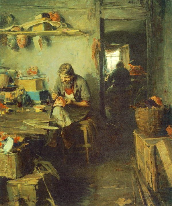 Maske Dükkanında by Abram Efimovich Arkhipov