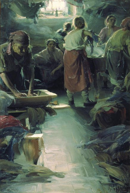 Çamaşırcı Kadınlar. by Abram Efimovich Arkhipov