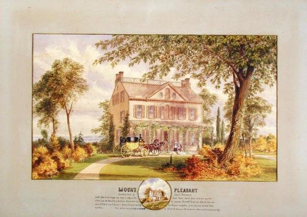 Mount Pleasant (Beekman Konağı), New York, 1874 dolayları (kağıt üzerine suluboya, guaj ve grafit) by Abram Hosier