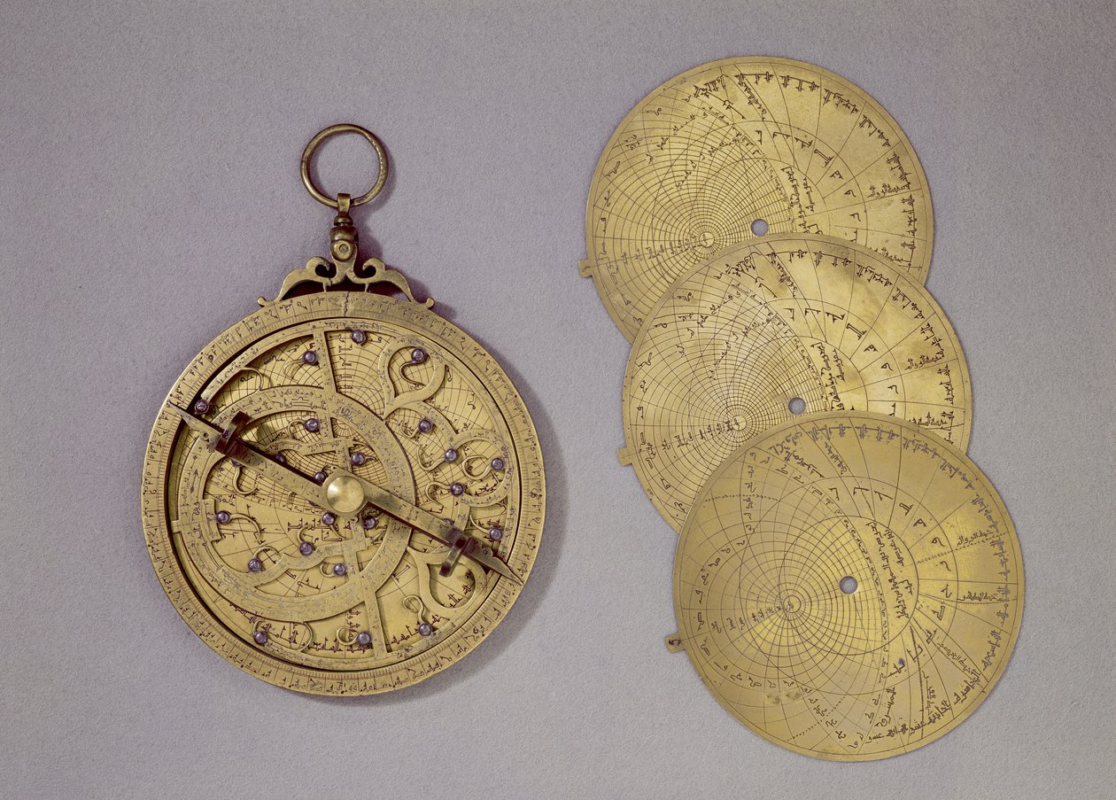 Astrolabe, 1216 (metal) by Abu Bakr Ibn Jusuf